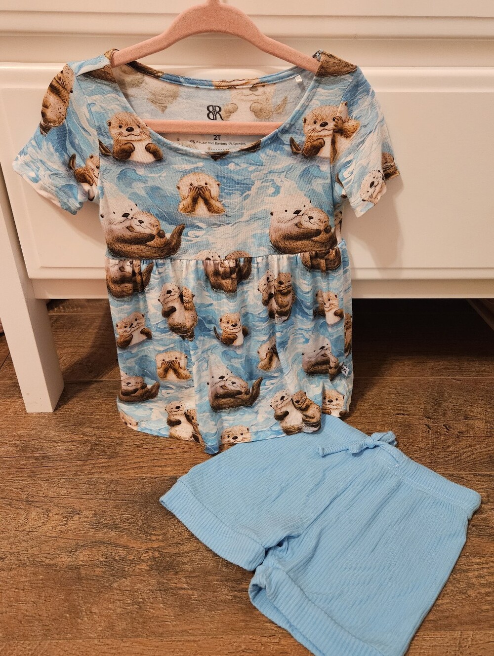 Bums & Roses Otter Print Tunic And Shorts- Size 2T